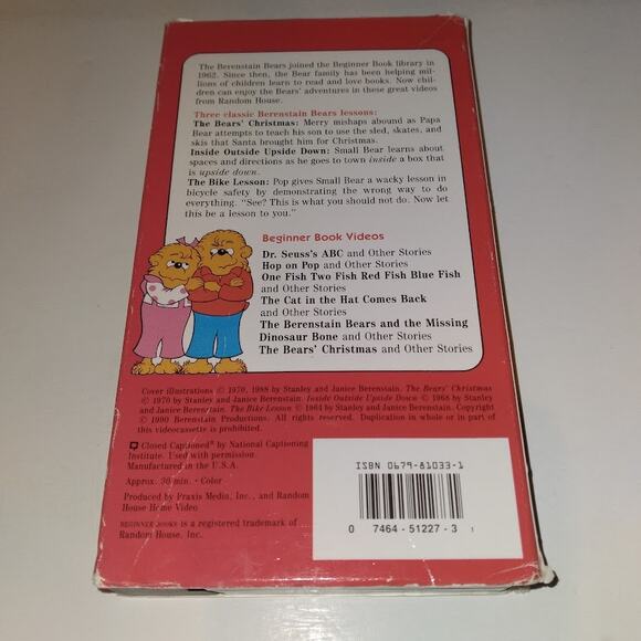BERENSTAIN BEARS THE BEARS CHRISTMAS (VHS, 1990)TESTED-RARE VINTAGE - Picture 2 of 4